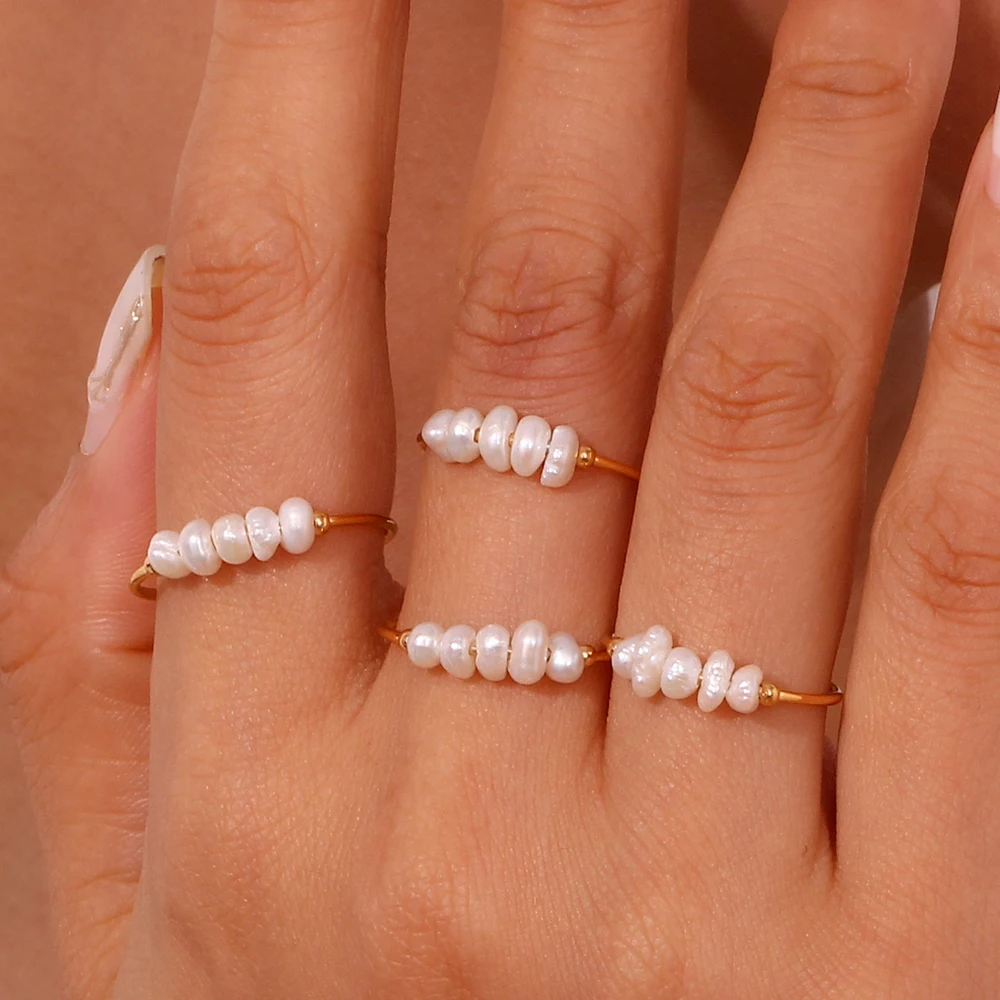 Lustrous Pearl Rings