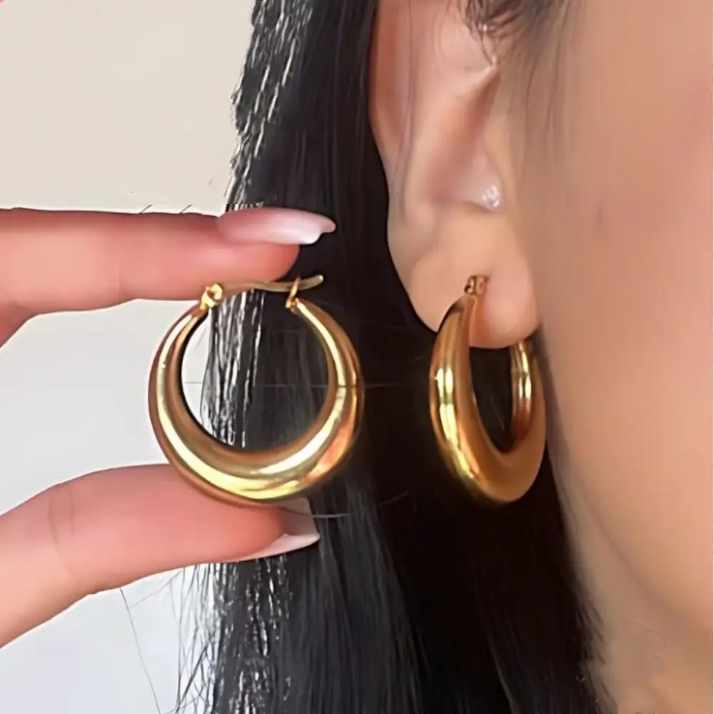 Triple Golden Eclipse Hoops Earrings Bundle