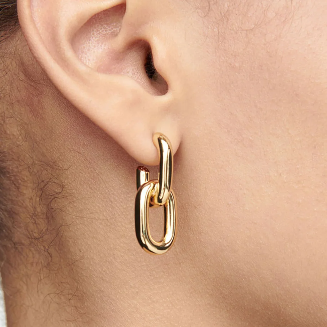 Dual Link Hoops Earrings