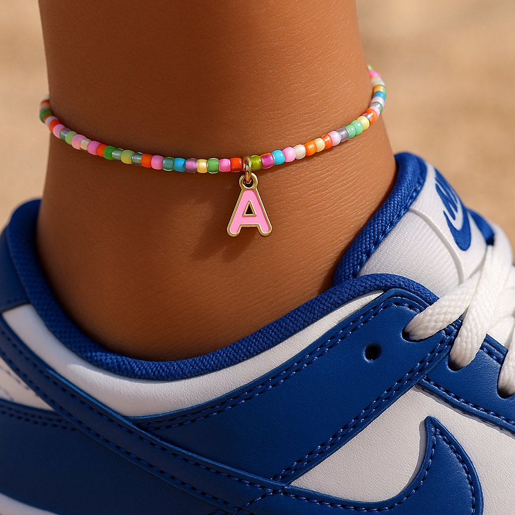 Colorful Beach Babe Anklet '18k Gold Plated'
