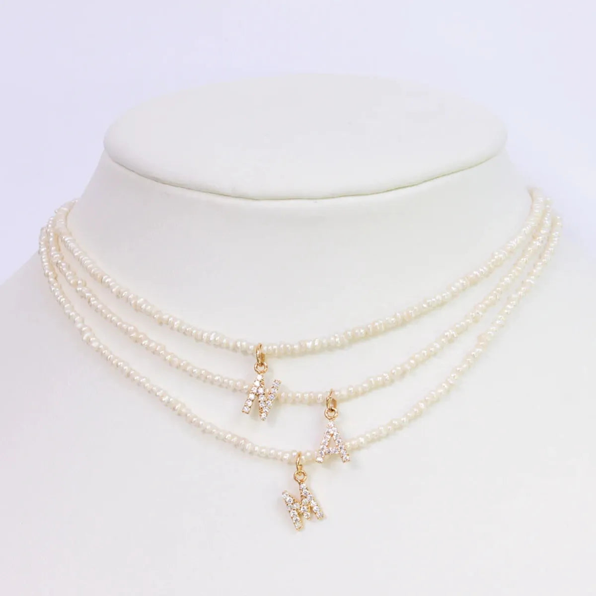 Need for Pearls Initial Necklace '18k Gold Plated'