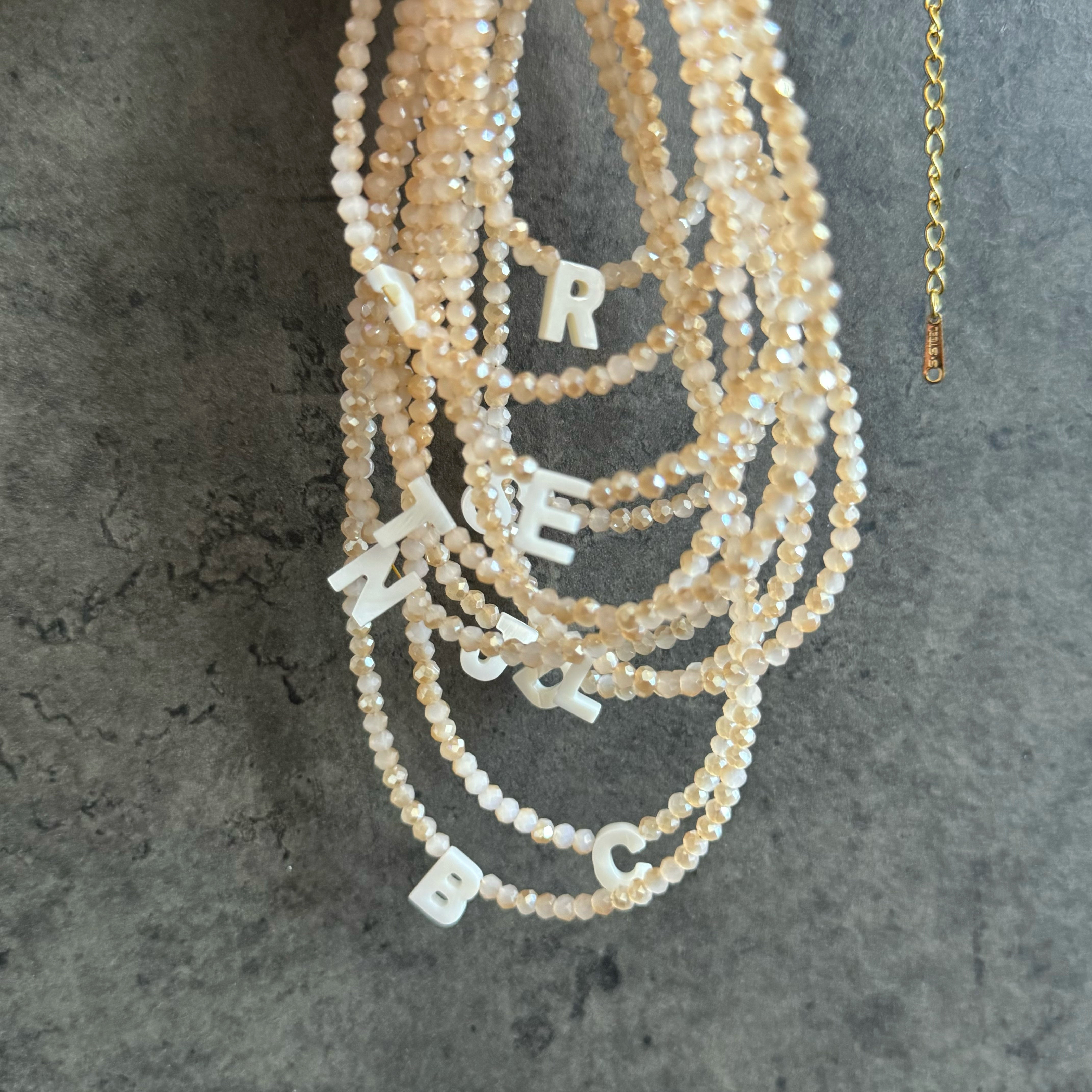 Sparkling Initial Choker Beads