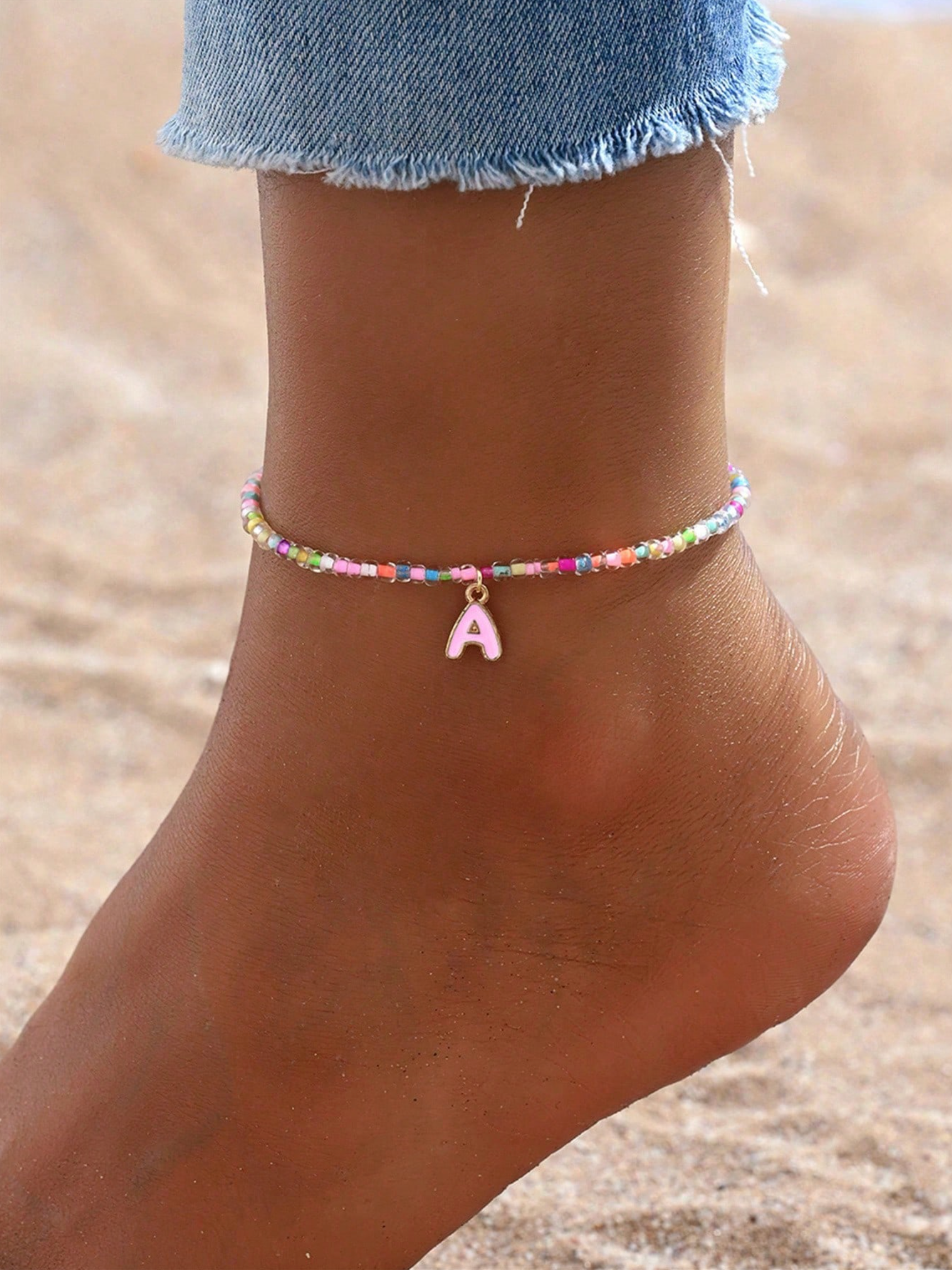 Colorful Beach Babe Anklet '18k Gold Plated'