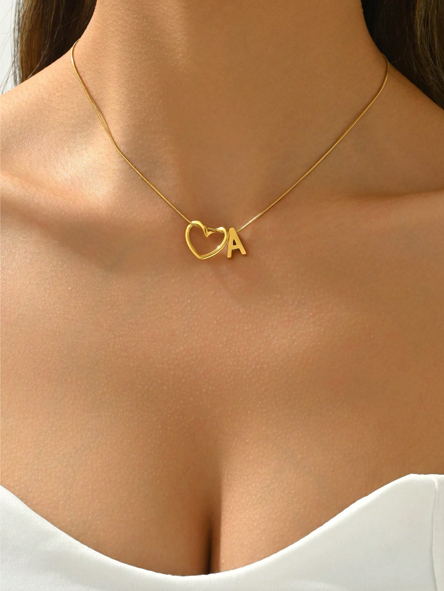 Heart of Mine Initial Necklace '18k Gold Plated'