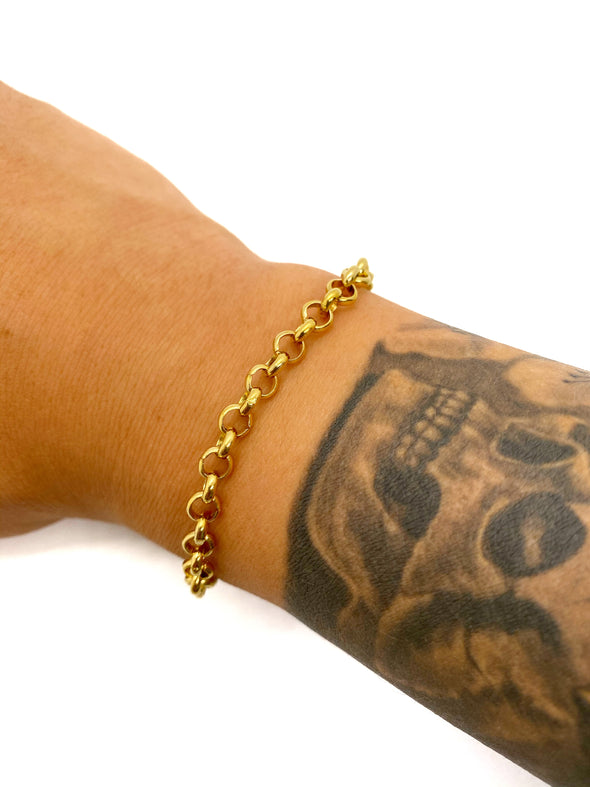 Simple Rolo Link Bracelet '18k Gold Plated'