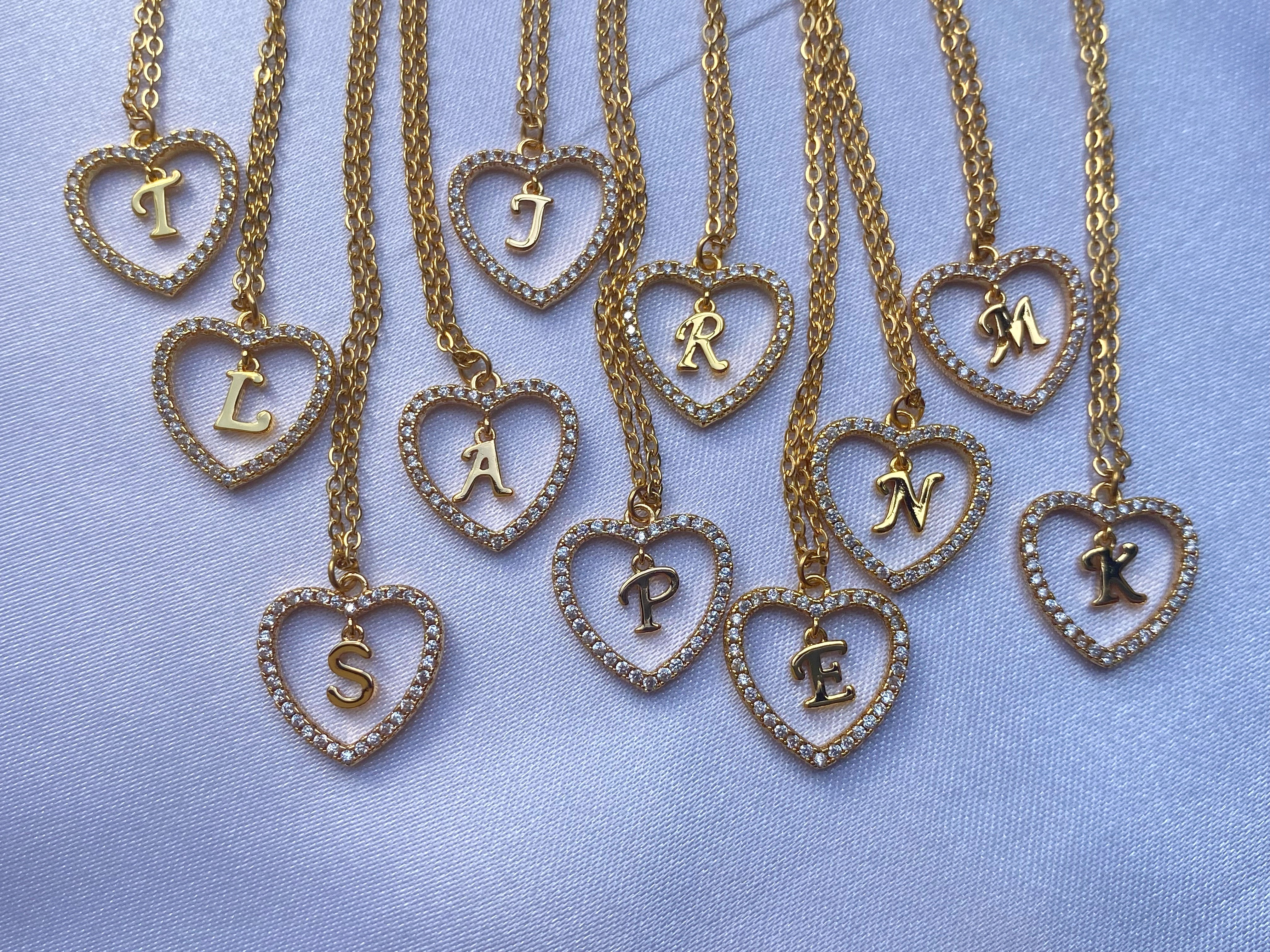 Initial Heart Letter '18k Gold Plated'