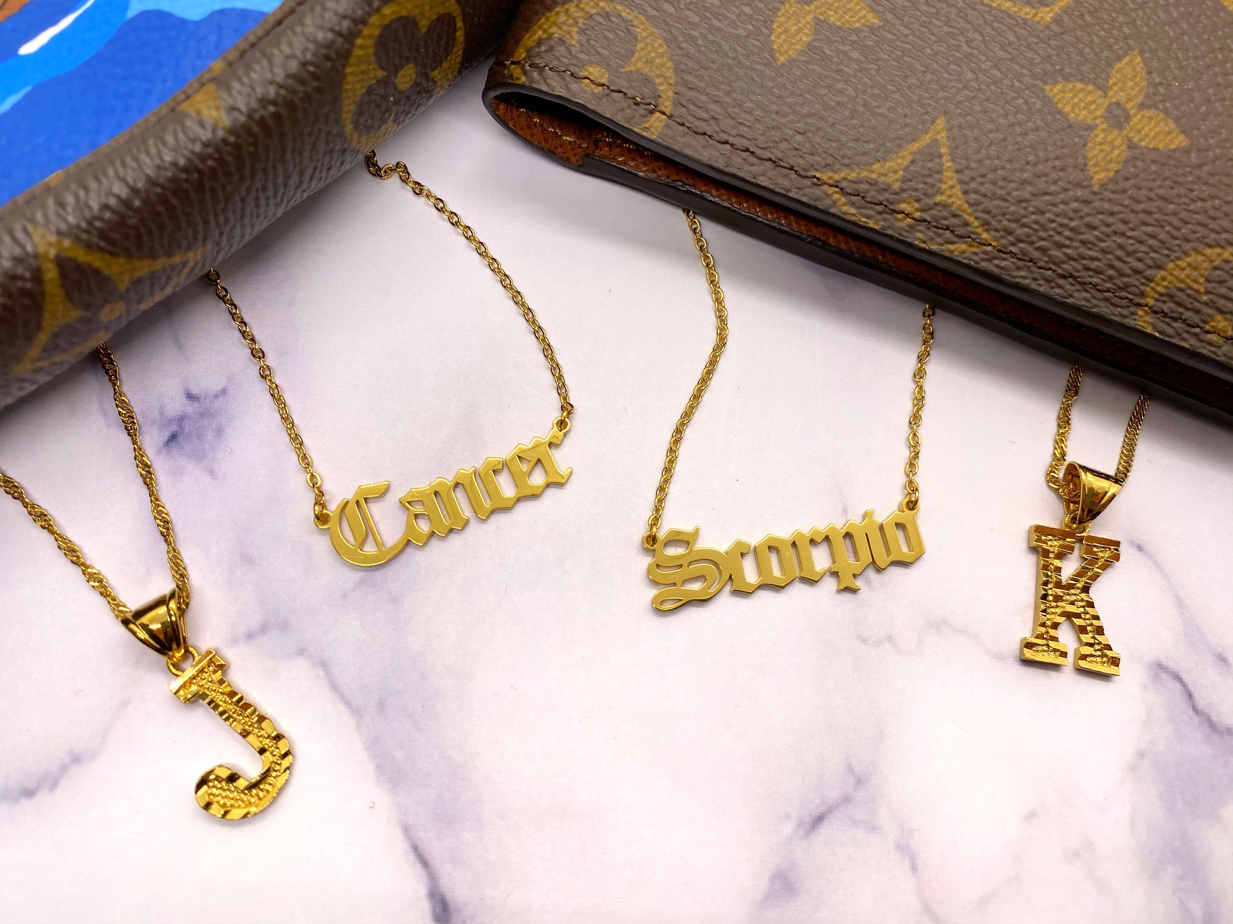 Old English Zodiac '18k Gold Plated'