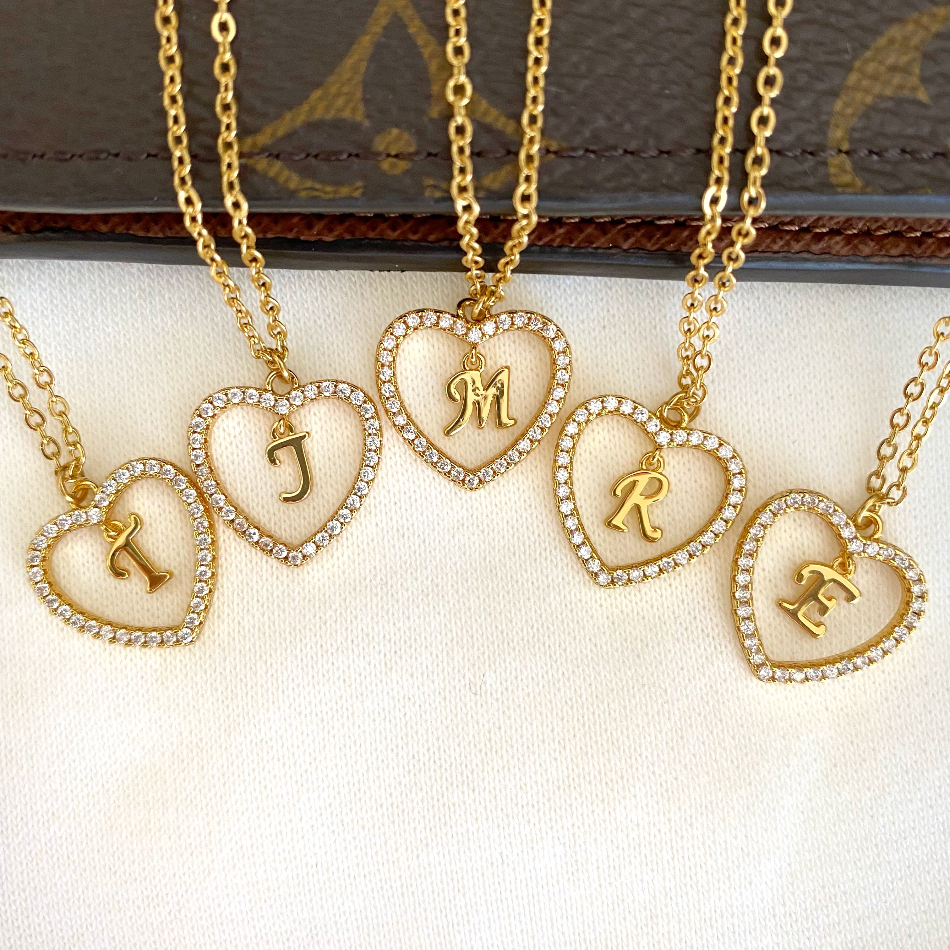 Initial Heart Letter '18k Gold Plated'