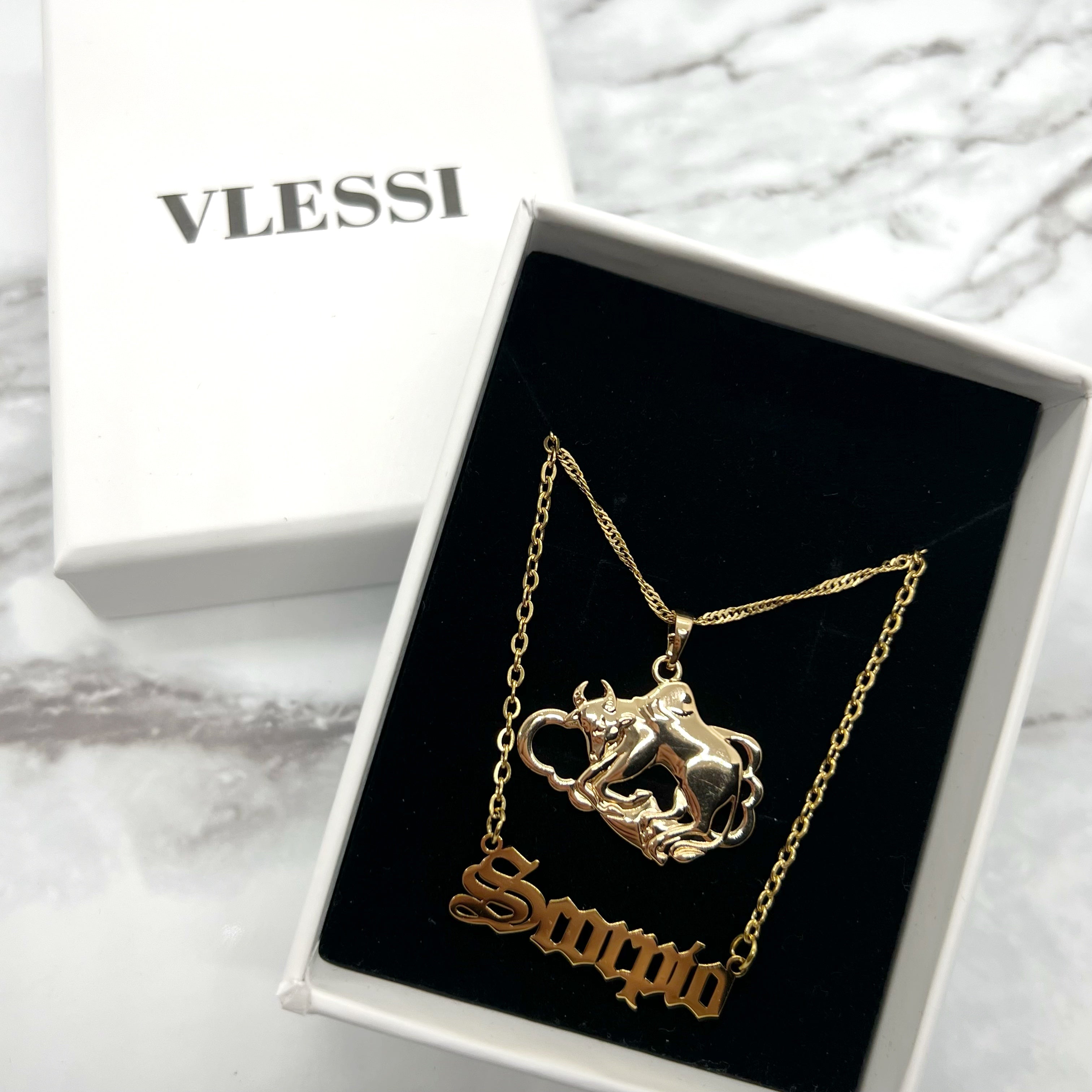 Old English Zodiac '18k Gold Plated'