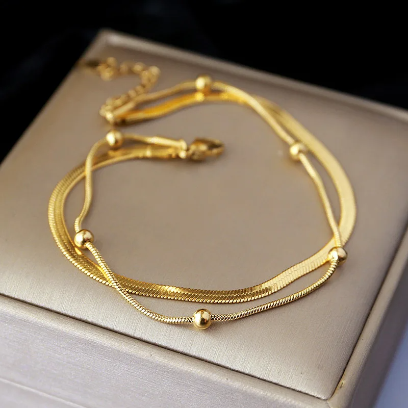 Minimalist Double-Layer Anklet