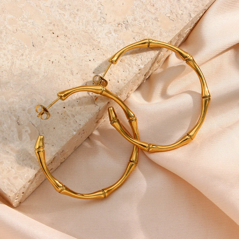 Bamboo Gold Hoops