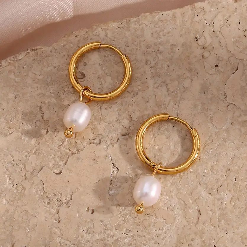 Luxe Pearl Hoops Earrings