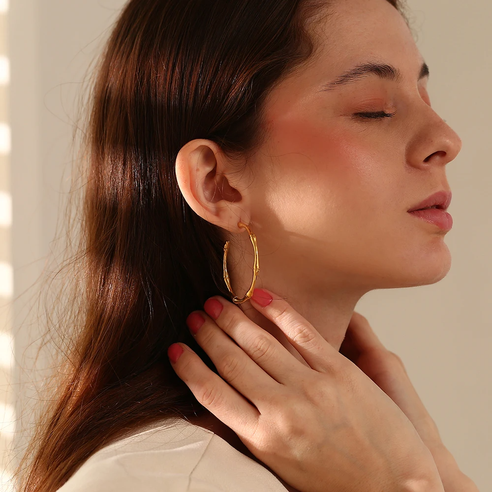 Bamboo Gold Hoops