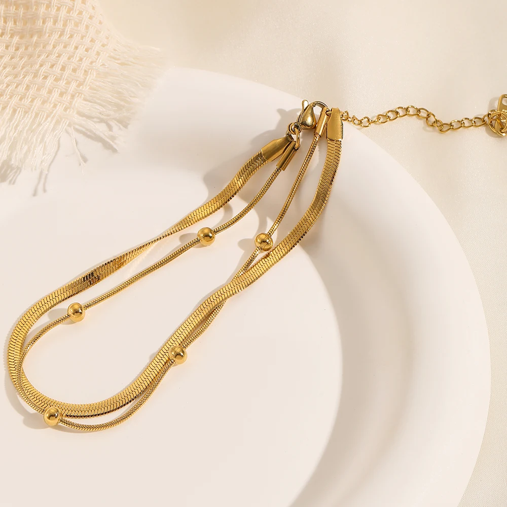 Minimalist Double-Layer Anklet