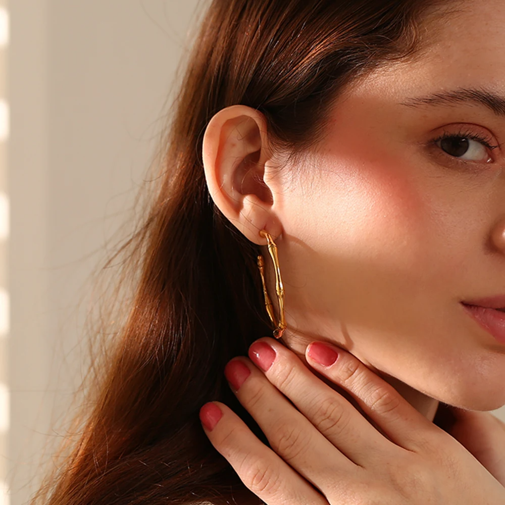 Bamboo Gold Hoops