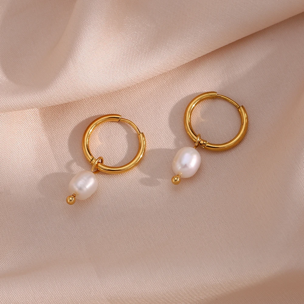 Luxe Pearl Hoops Earrings