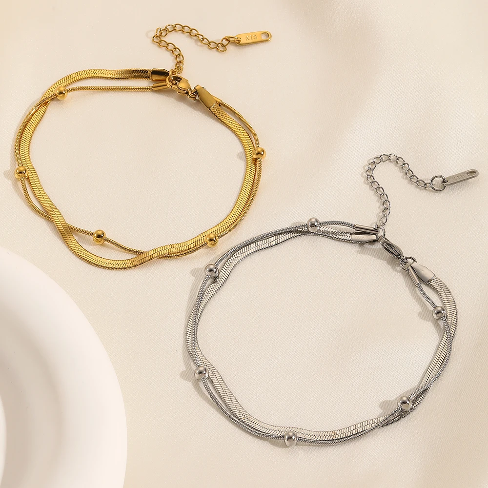 Minimalist Double-Layer Anklet