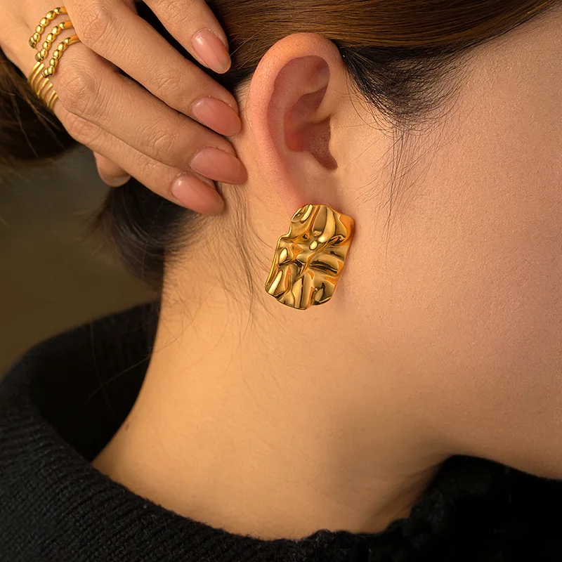 Sculpted Gold Earrings