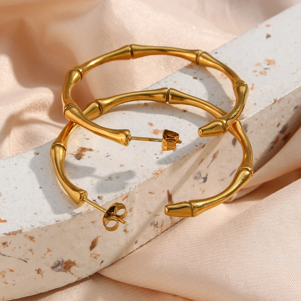 Bamboo Gold Hoops
