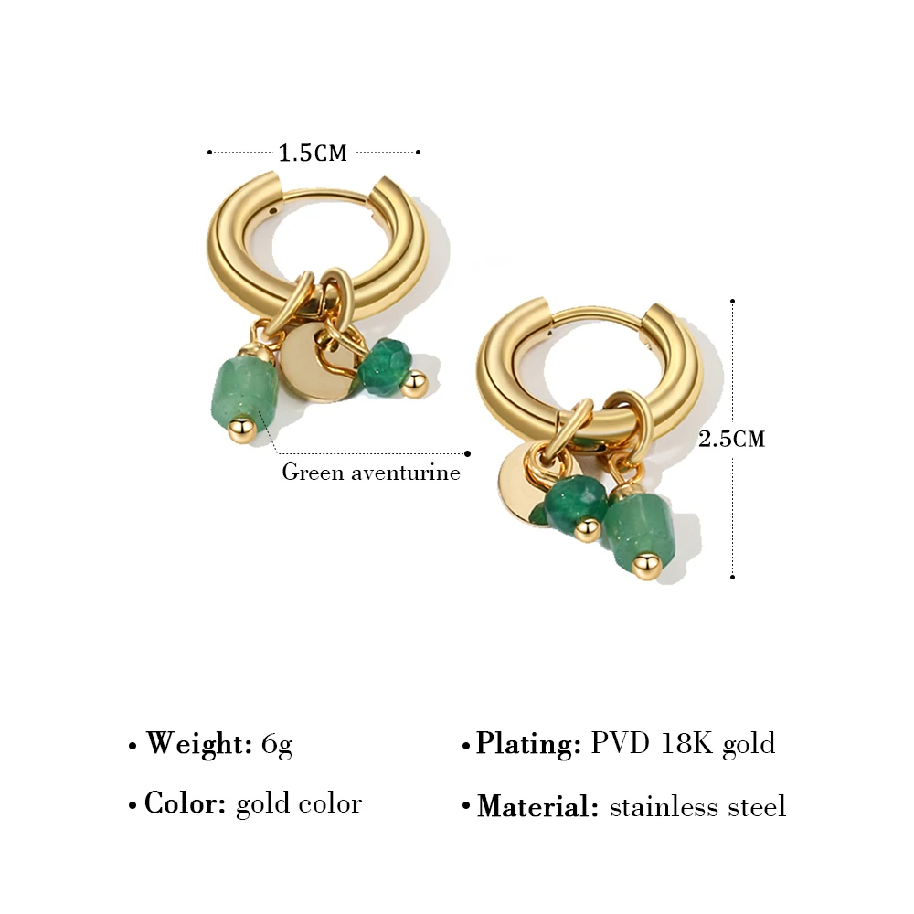 Emerald Charm Hoops Earrings