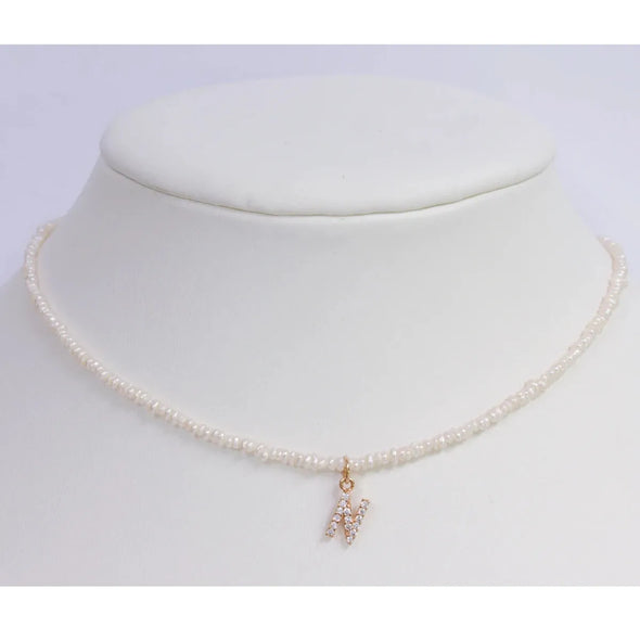 Need for Pearls Initial Necklace '18k Gold Plated'