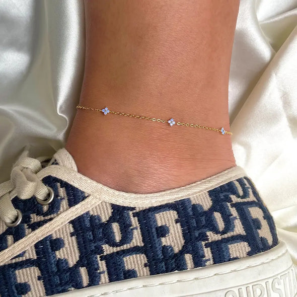Blue Crush Bloom Anklet '18k Gold Plated'