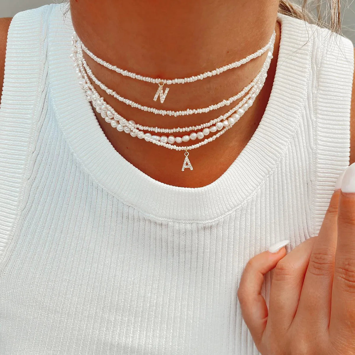 Need for Pearls Initial Necklace '18k Gold Plated'