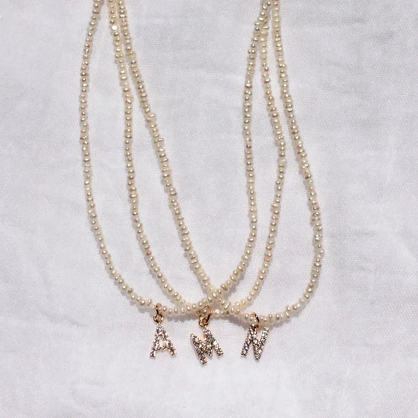 Need for Pearls Initial Necklace '18k Gold Plated'