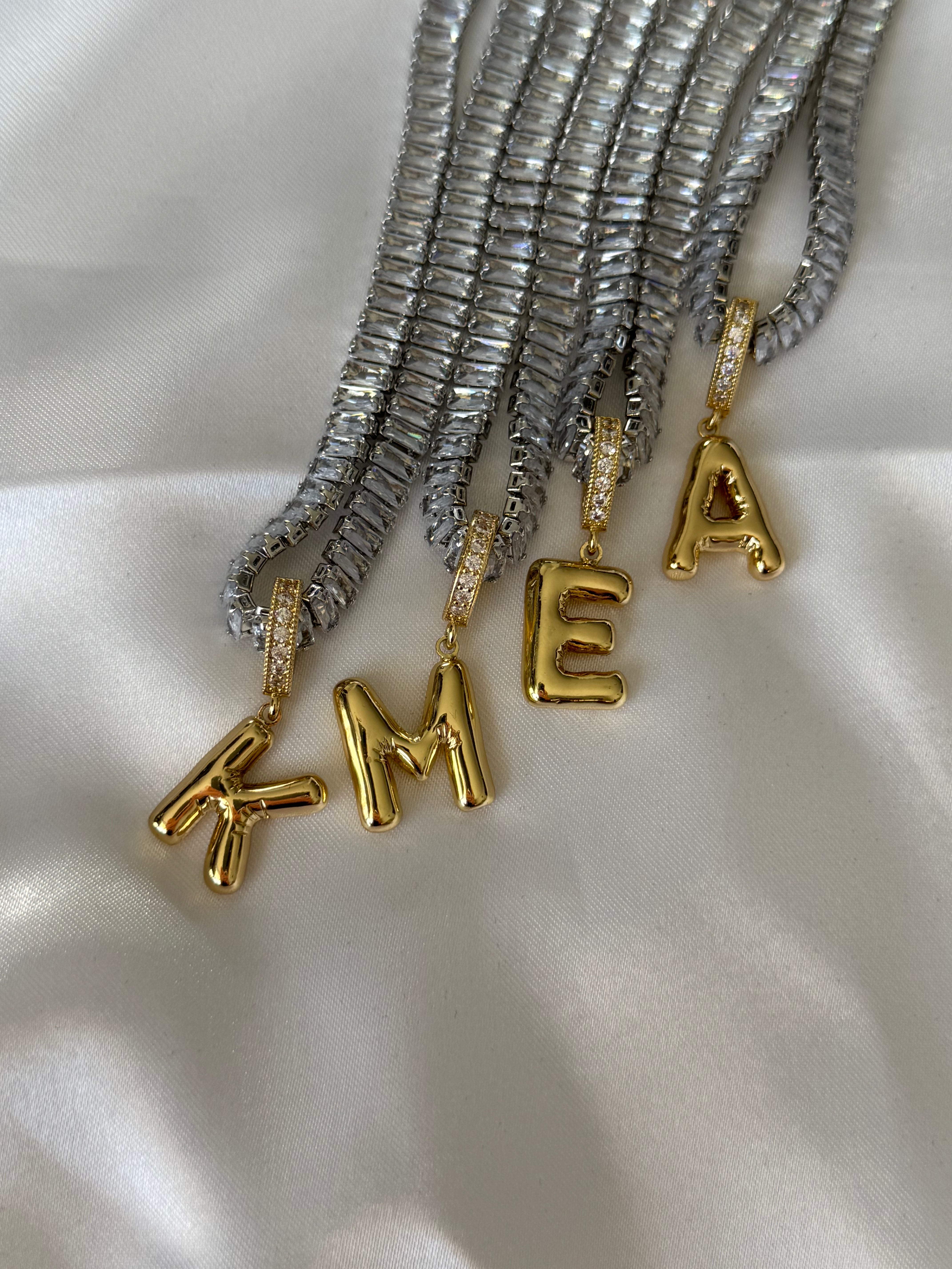 Diamond Girl Bubble Letter '18k Gold Plated'