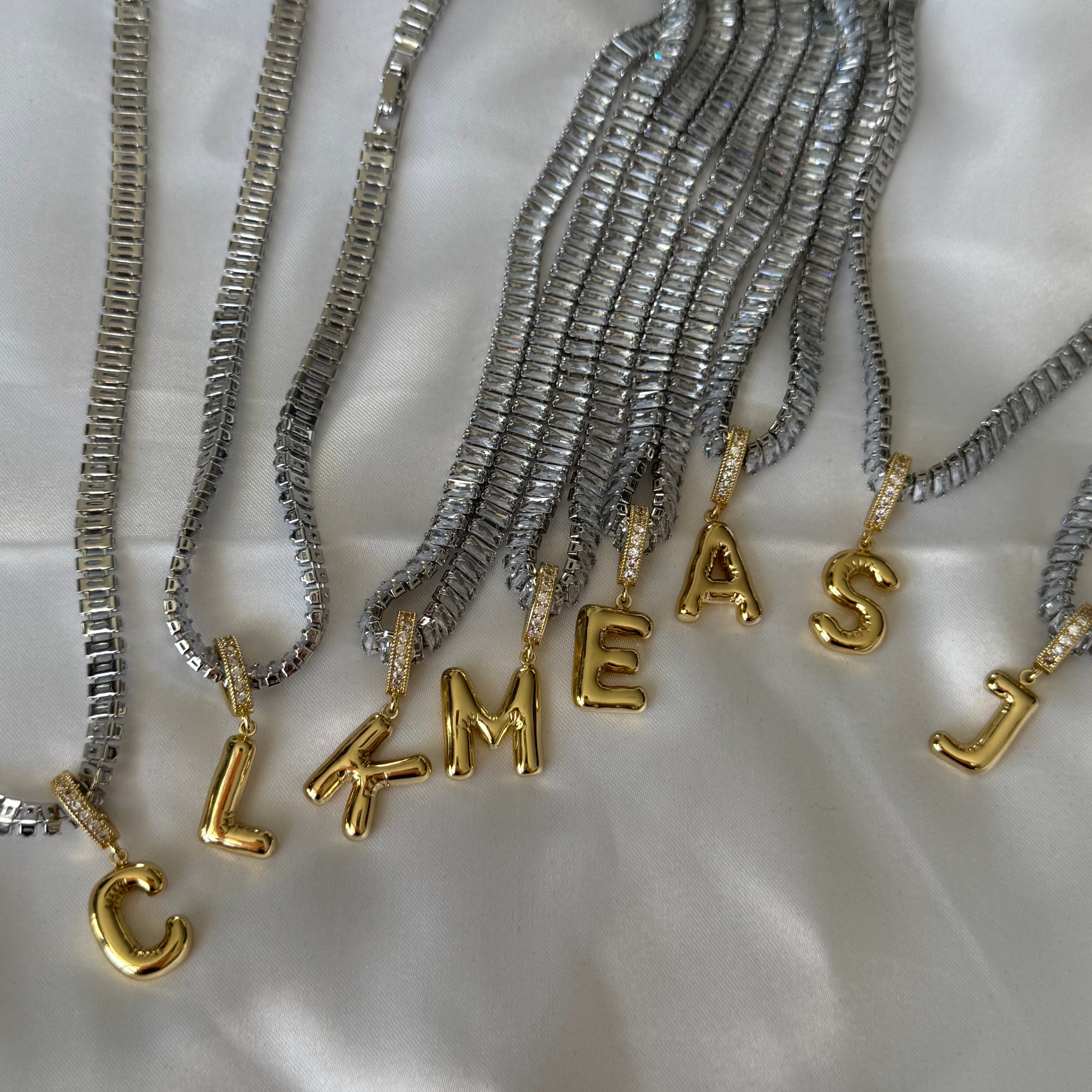 Diamond Girl Bubble Letter '18k Gold Plated'