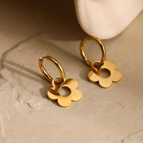 Time To Bloom Floral Earrings '18k Gold Plated'