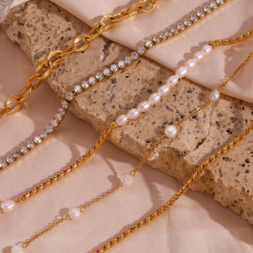 In Love With Pearls Anklet '18k Gold Plated'