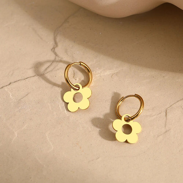 Time To Bloom Floral Earrings '18k Gold Plated'