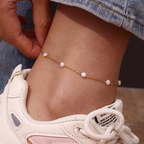 In Love With Pearls Anklet '18k Gold Plated'