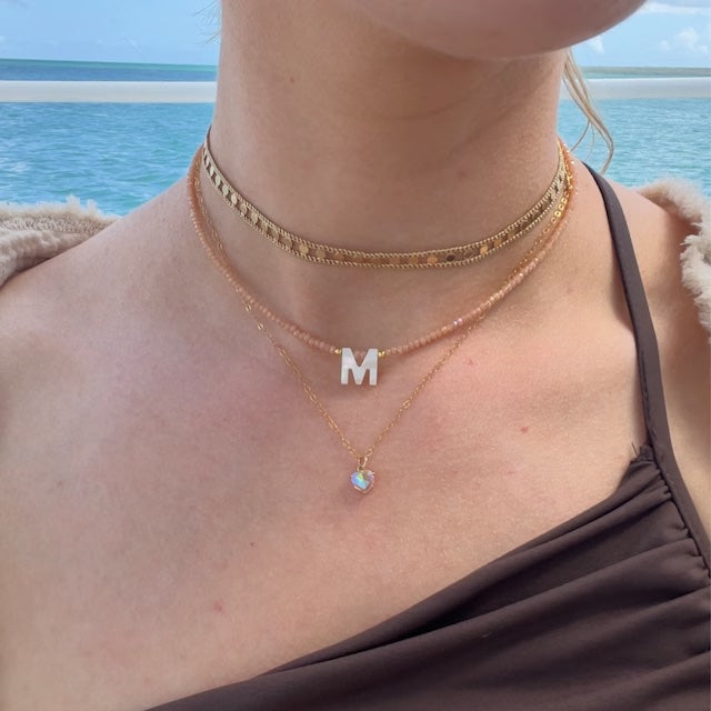 Necklace Beads Letters, Choker Necklace Initials