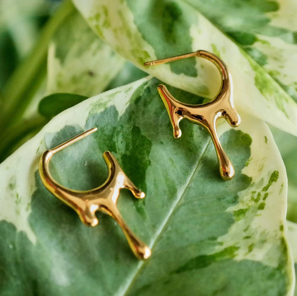 Dripping Gold Earrings '18k Gold Plated'