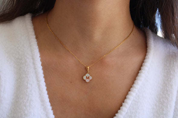 Clover Charms Initial Pendant '18k Gold Plated'