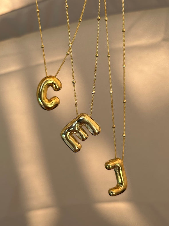 Balloon Alphabet Pendant '18k Gold Plated'
