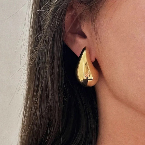 The Bigger The Better Tear Drop Earrings - Gold & Silver '18k Gold Plated'