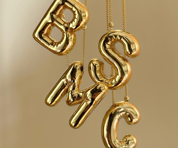 Balloon Alphabet Pendant '18k Gold Plated'