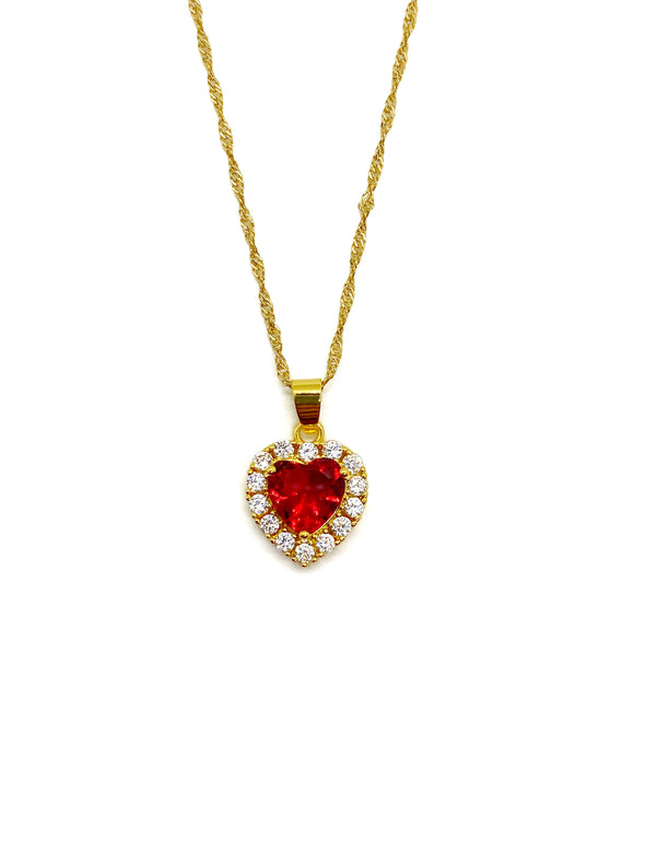 Diamond Heart Pendant '18k Gold Plated'