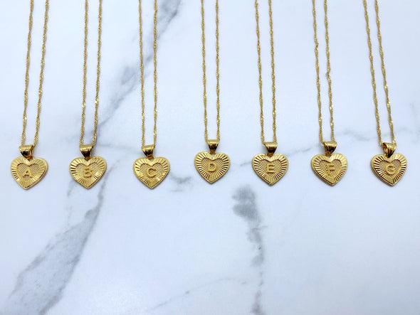 Alphabet Heart Pendant '18k Gold Plated'