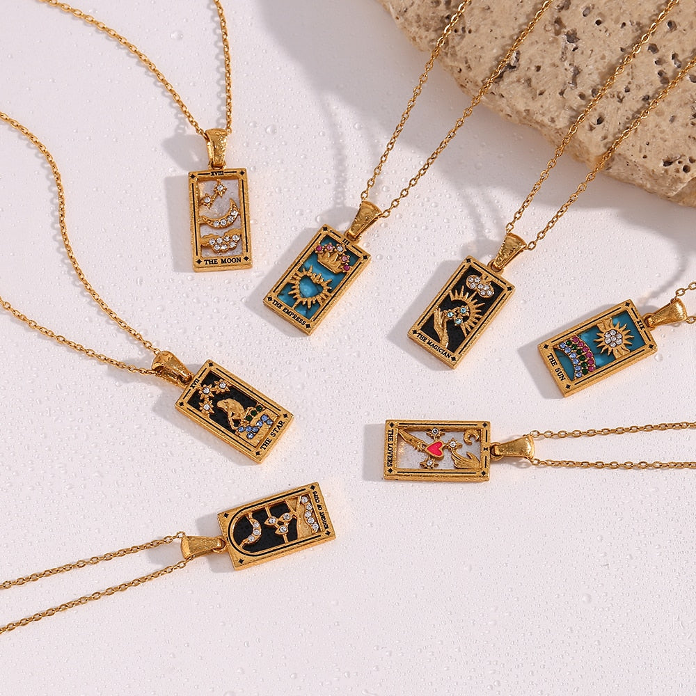 Colorful Cards Symbolic Necklaces