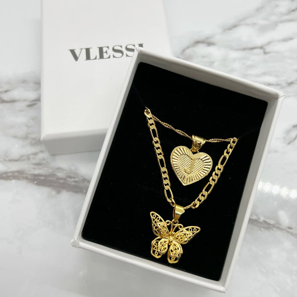 Alphabet Heart Pendant '18k Gold Plated'