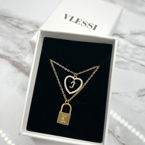 Initial Heart Letter '18k Gold Plated'